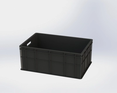 Ящик универсальный пищевой 600х400х250, сплошной тяжелый 