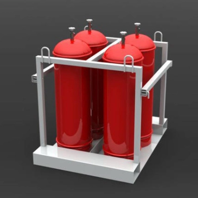 Контейнер (паллета) для 4-х пропановых газовых баллонов КГБ-05 865x1060x840 мм Серый