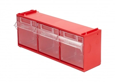 Короб откидной Стелла-техник F-300-3 , 300х96х112мм, красный, прозрачный