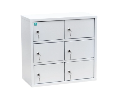 Индивидуальный шкаф кассира на 6 отделений (навесной) 600x310x585 мм Светло-серый