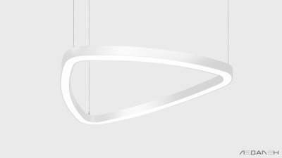 Треугольный подвесной светильник TRIANGOLO SOFT PRO M 4000K 68W, корпус черный