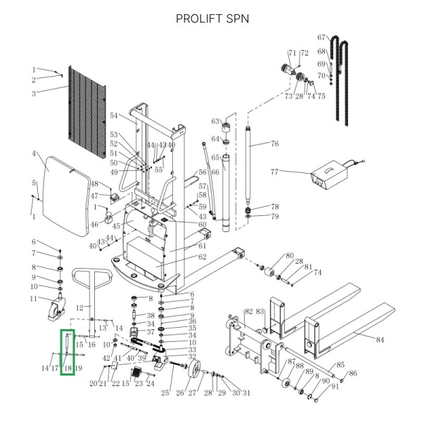 Амортизатор ручки для штабелеров SPN