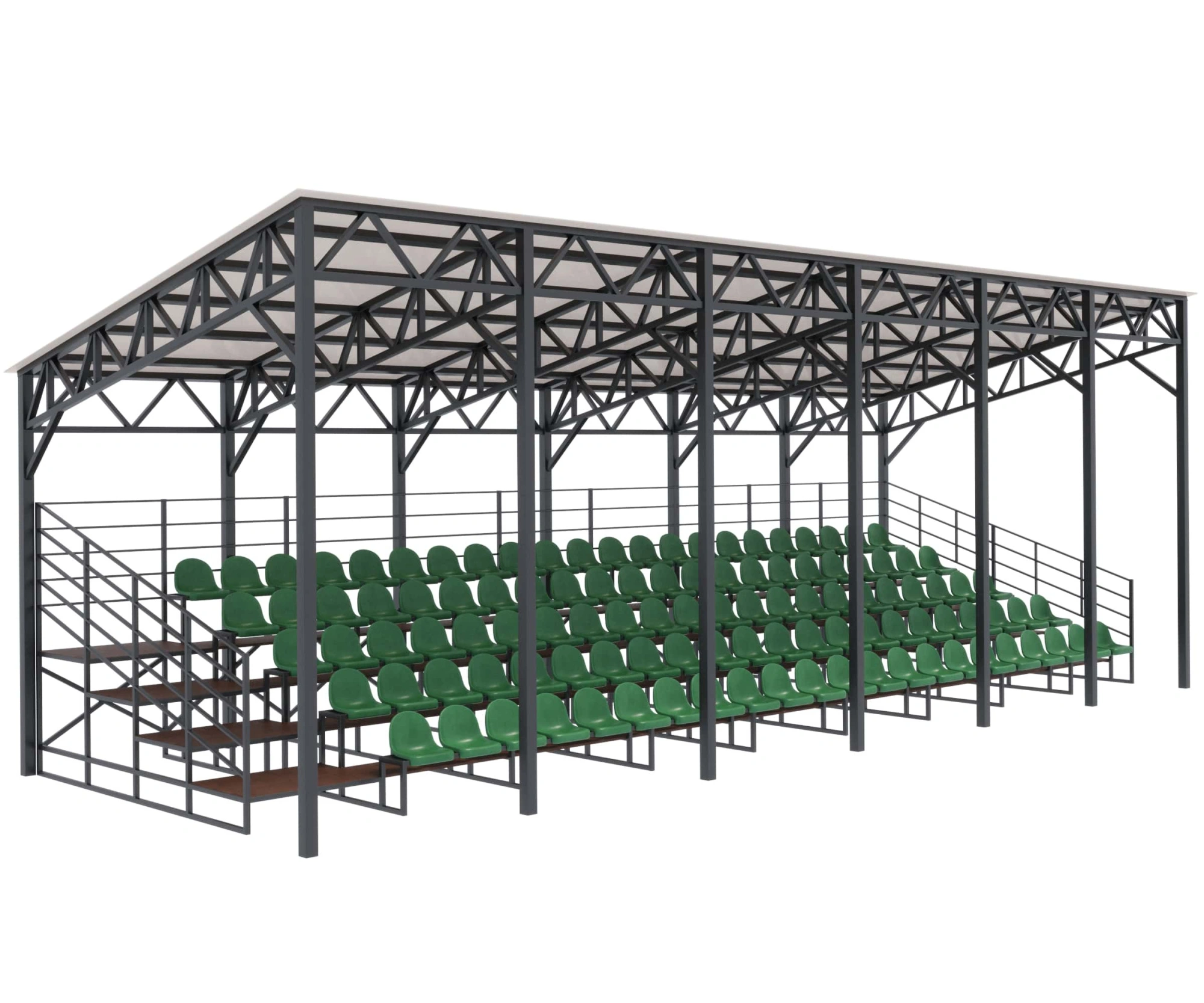 Трибуна пятирядная на 110 мест с навесом «Арена-110»