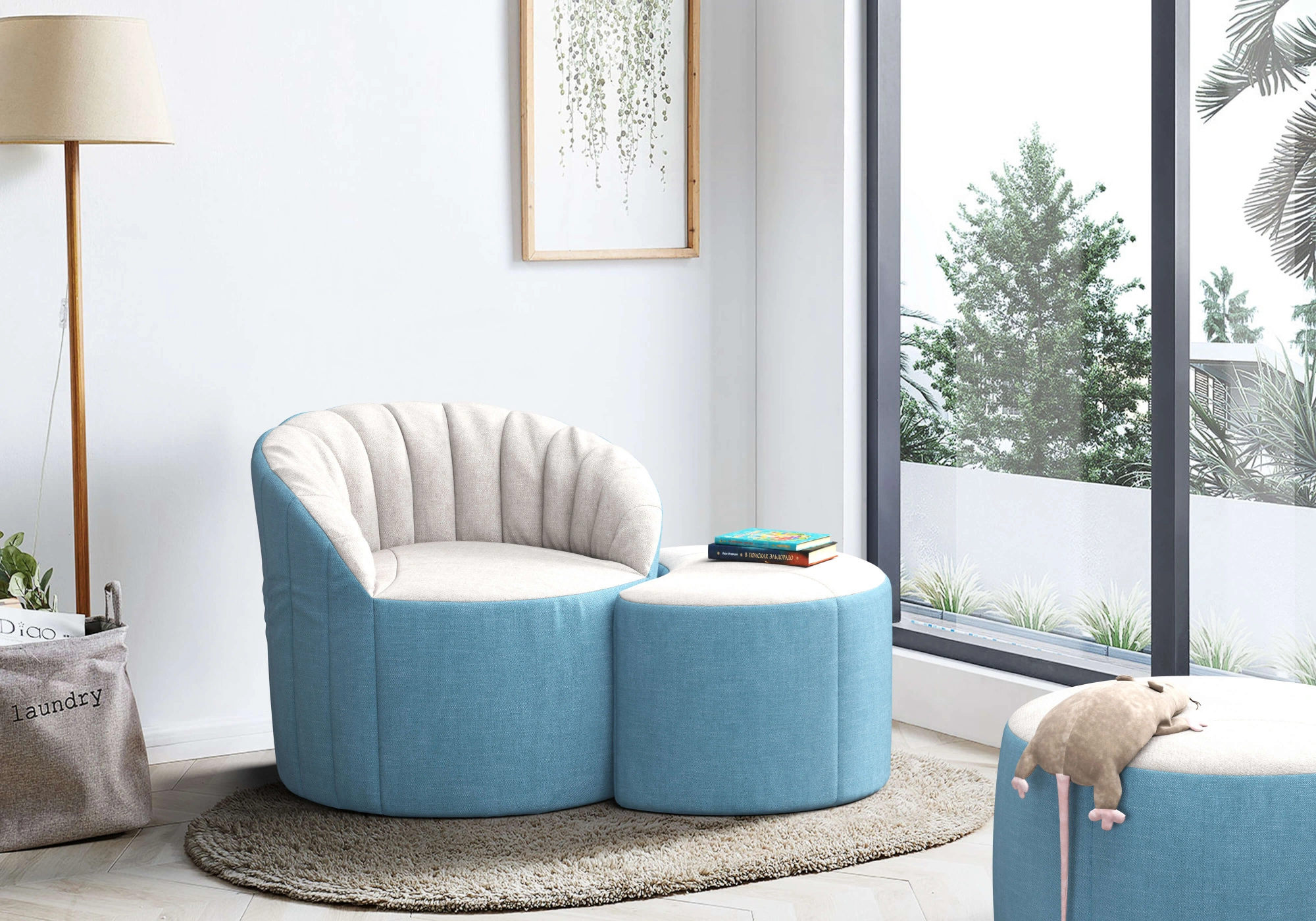 Пуф Шелл Луна ткань Вельвет-люкс