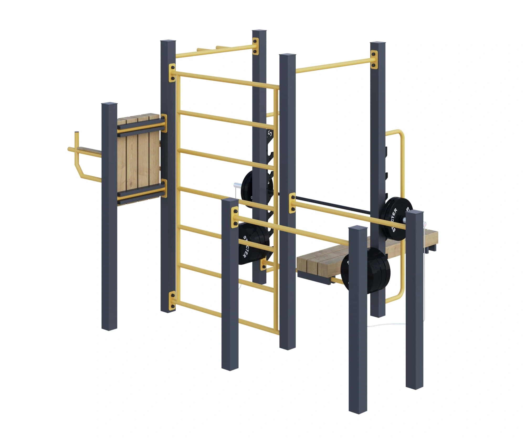 Уличный комплекс для воркаута «Фитнес-4» (11,9 м2)