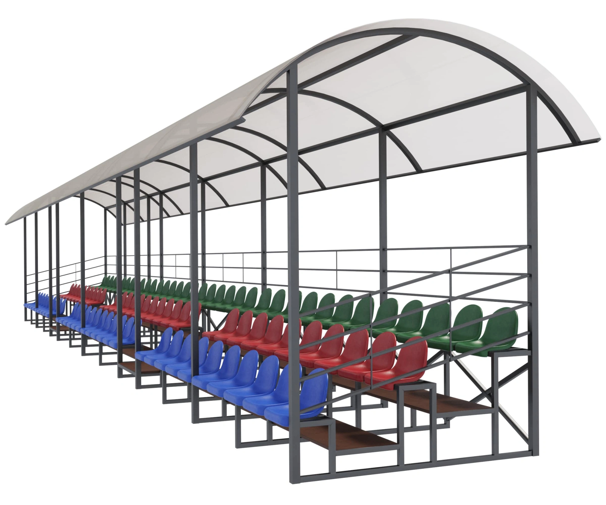 Трибуна трехрядная на 100 мест с навесом «Форум-100»