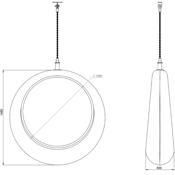 Качели подвесные «Ring» с подсветкой Белая подсветка