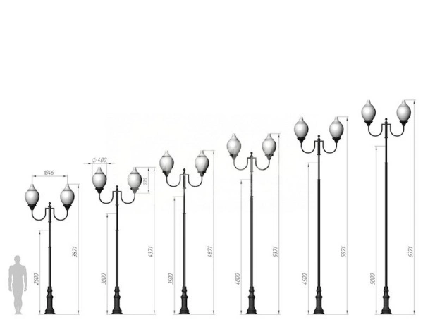 Фонарь уличный «Лотос - 2» со светильниками 5,871 м