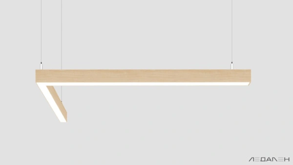 L-образный светильник WOOD ANGLE L 6000K 32W, корпус Ясень белый