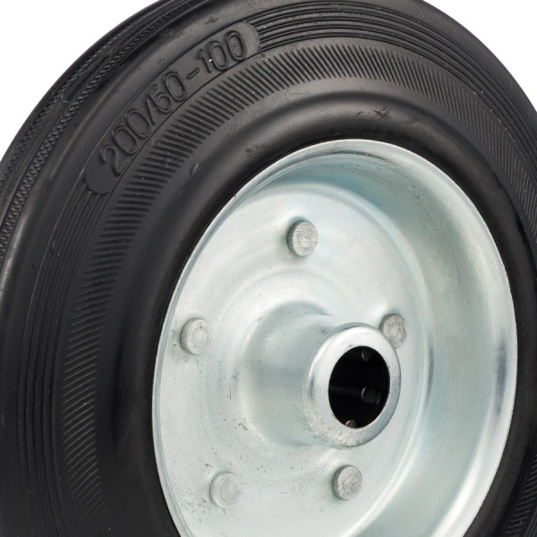 Колесо под ось 20мм Стелла-техник 4000-200 диаметр 200мм, грузоподъемность 185кг, резина, металл