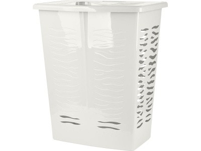 Корзина 480х345х595 60л. для белья, с откидной крышкой, стенки перф, код: 36159