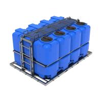 Кассета ST 8000 л (4х2000) с лестницей и площадкой синяя