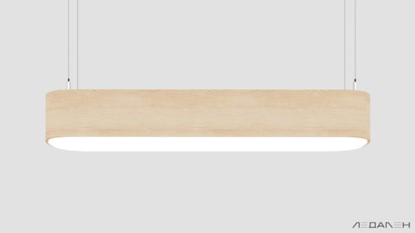 Овальный светильник WOOD OVALE 5000K 154W, корпус Ясень белый